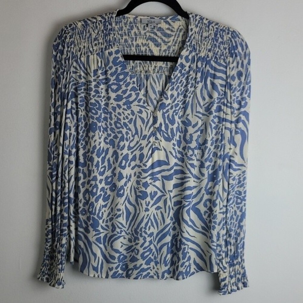 Rails Brinley top in blue mix animal print Sz XS